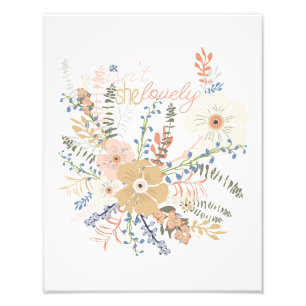 Elegant Blommigt Bouquet Girly säger vackert Fototryck