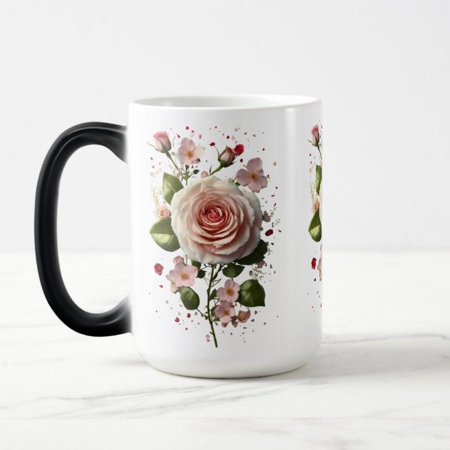 Elegant Blommigt Bouquet Morphing Mugg - 15 oz (Vänster)