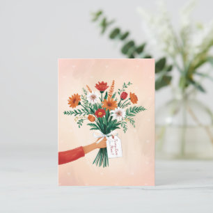 Elegant Blommigt Bouquet Mors dag Vykort