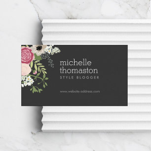 Elegant Blommigt Bouquet Stylist, Bloggare, Design Visitkort