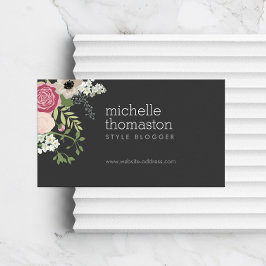 Elegant Blommigt Bouquet Stylist, Bloggare, Design Visitkort