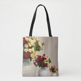 Elegant Blommigt Bouquet Tote Bag Tygkasse