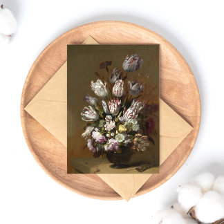 Elegant Blommigt Bouquet - Vintage Nederländska ko Vykort