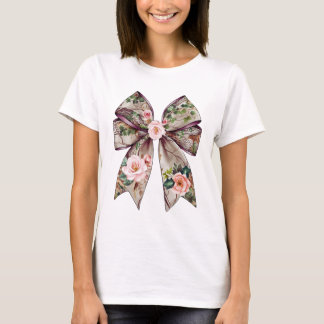 Elegant Blommigt Bow Design - Romantisk naturinspi T Shirt
