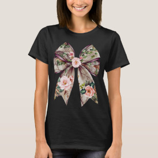 Elegant Blommigt Bow Design - Romantisk naturinspi T Shirt