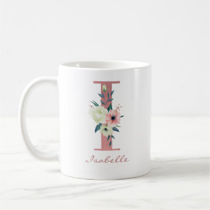 Elegant Blommigt Brev I Rosa och Ivory Bouquet Kaffemugg