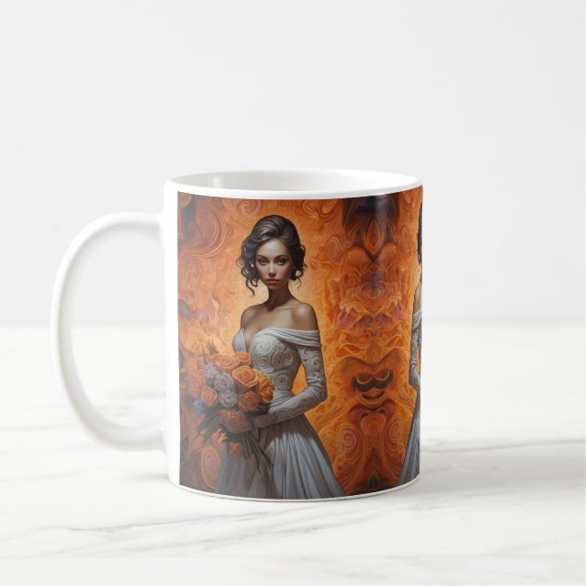 Elegant Blommigt Bride Bröllop Collection Kaffemugg (Vänster)