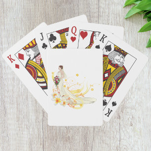 Elegant Blommigt Bride Romantic Bröllop Design Casinokort