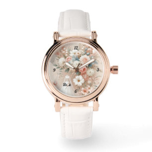 Elegant Blommigt Bride Watch med accenter för Ro G Armbandsur