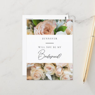 Elegant blommigt Bridesmaid Frieri Vykort