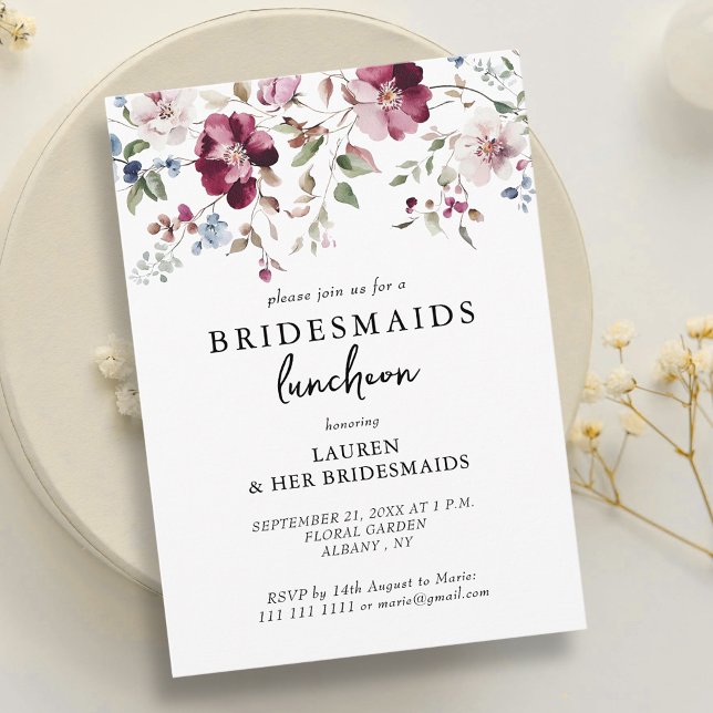 Elegant Blommigt Bridesmaids Luncheon-inbjudan Inbjudningar (Skapare uppladdad)