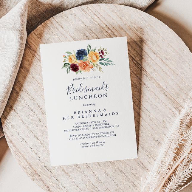 Elegant Blommigt Bridesmaids Luncheon Shower Inbjudningar (Skapare uppladdad)