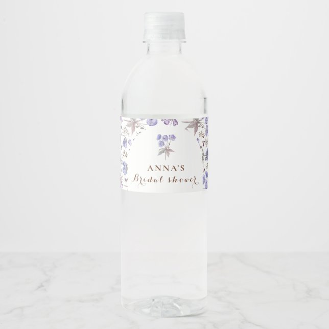 Elegant Blommigt Bridgerton Möhippa Vattenflaskor Etikett (Framsida)