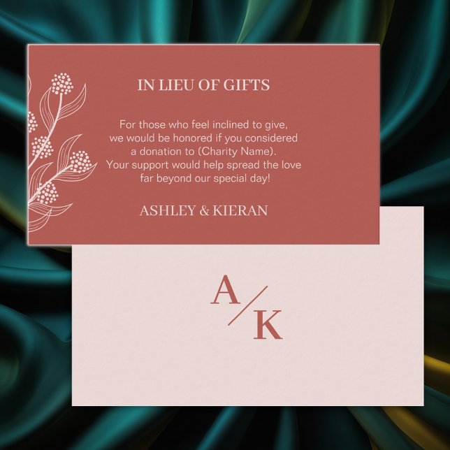 Elegant Blommigt Bröllop Boho i stället för gåvor, Tilläggskort (Skapare uppladdad)