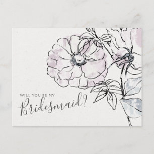 Elegant Blommigt Bröllop Bridesmaid Frieri kort