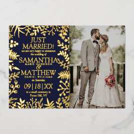 Elegant Blommigt Bröllop fotoannonskort