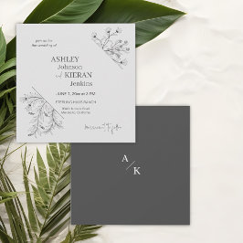 Elegant Blommigt Bröllop Inbjudningar