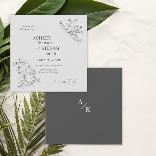 Elegant Blommigt Bröllop Inbjudningar (Skapare uppladdad)