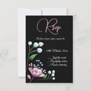Elegant Blommigt Bröllop Mjuk Botaniska Romantik OSA Kort