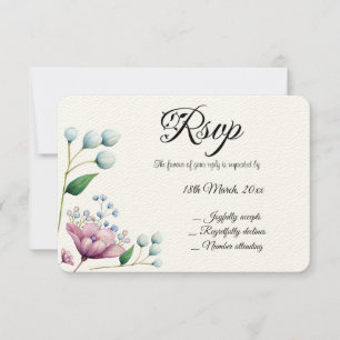 Elegant Blommigt Bröllop Mjuk Botaniska Romantik OSA Kort