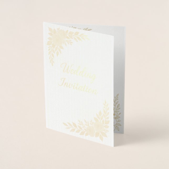 Elegant Blommigt Bröllop Note Card Folierat Kort (Framsida)