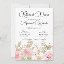 Elegant Blommigt Bröllop Rehearsal Middag