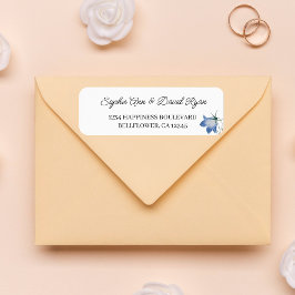 Elegant Blommigt Bröllop Returadress Etikett