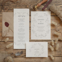 Elegant Blommigt Bröllop spara datum