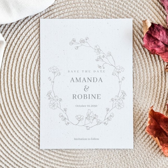 Elegant Blommigt Bröllop spara datum Datumet (Skapare uppladdad)