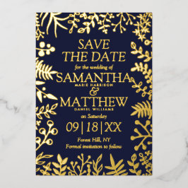 Elegant Blommigt Bröllop spara datum Real