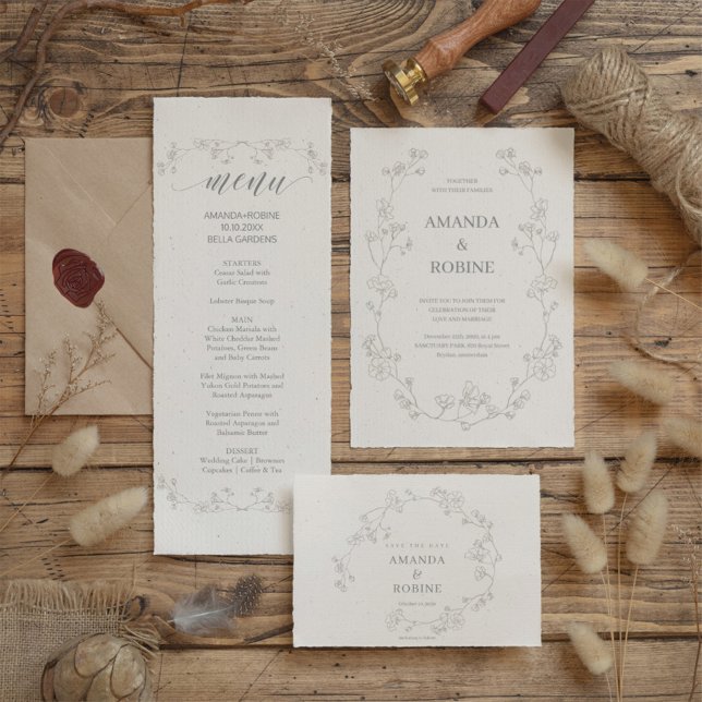 Elegant Blommigt Bröllop spara datum Spara Datumet (Skapare uppladdad)