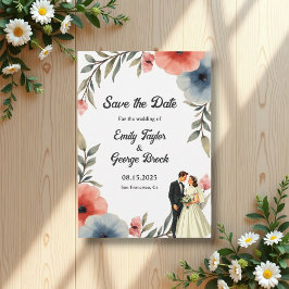 Elegant Blommigt Bröllop Spara Datumet