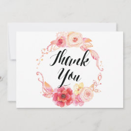Elegant Blommigt Bröllop Tack för att du fick kran Kort