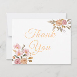 Elegant Blommigt Bröllop Tack Kort