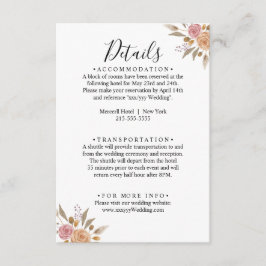 Elegant Blommigt Bröllop Tilläggskort