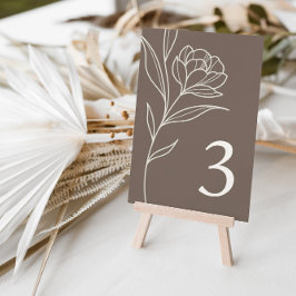 Elegant Blommigt Brown Bröllop Bordsnummer-kort Inbjudningar