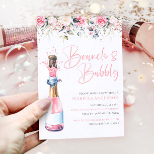 Elegant Blommigt Brunch & Bubly-Möhippa Inbjudningar