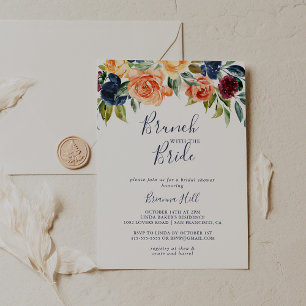 Elegant Blommigt Brunch med Bride Shower Inbjudningar