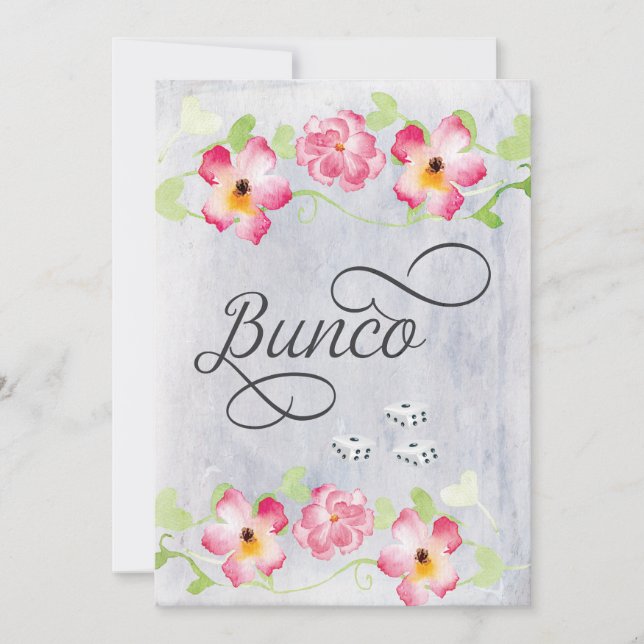 Elegant Blommigt Bunco Girls Night Out Party Inbjudningar (Framsida)