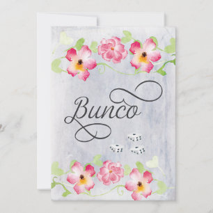 Elegant Blommigt Bunco Girls Night Out Party Inbjudningar