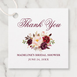 Elegant Blommigt Burgundy-Möhippa Gåvor Etiketter