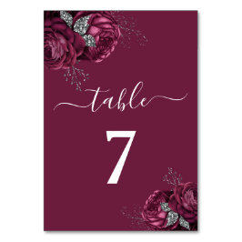 Elegant Blommigt Burgundy Peonies Bordsnummer