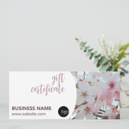ELEGANT BLOMMIGT BUSINESS LOGOTYP GIFT CERTIFICATE