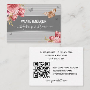 Elegant Blommigt Butterflies Business Website Visitkort