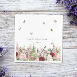 Elegant Blommigt Butterfly Möhippa Pappersservett