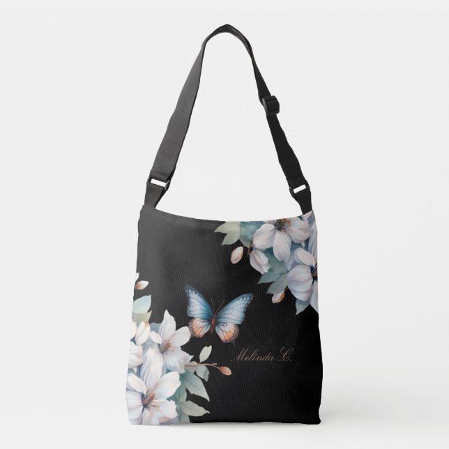 Elegant Blommigt Butterfly Mors dag Tote Bag Axelväska (Framsida)