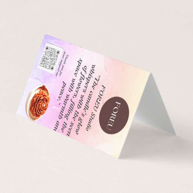 Elegant Blommigt Candle-Affärskort - FOREU Studio Visitkort (Framsida)