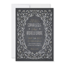 Elegant blommigt chalkboard rustic bröllop
