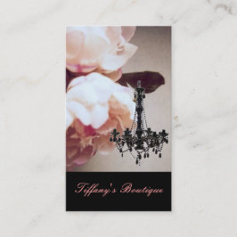 Elegant Blommigt Chandelier Boutique-affärskort Visitkort