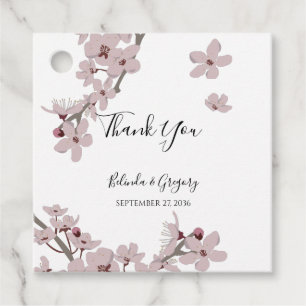 Elegant Blommigt Cherry Blommar Bröllop Gift Gåvor Etiketter